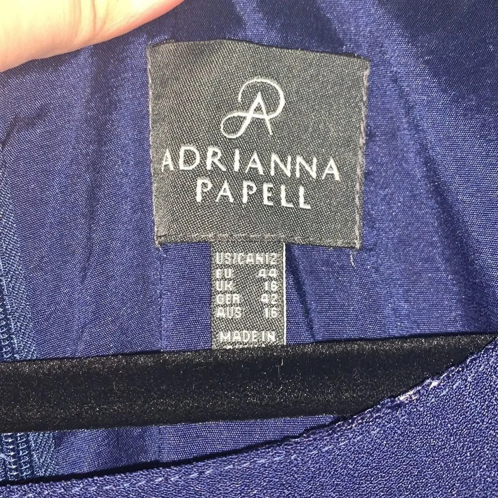 Adrianna Papell Lace Overlay Dress Blue Size 12 - Picture 5 of 5